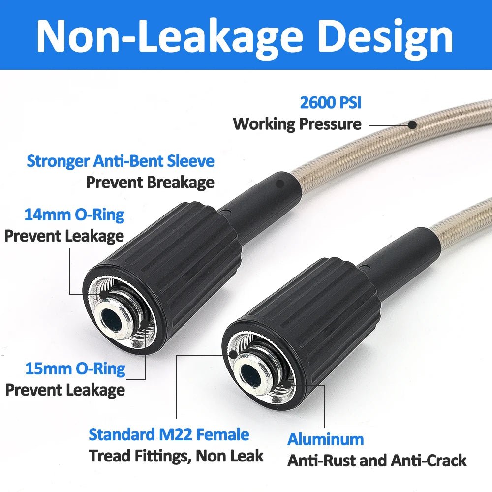 32ft Pressure Washer Hose Extension M22 pin 14/15mm ShineShop.xyz.