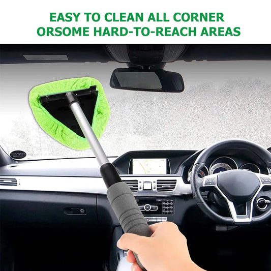 Telescopic Car Windshield Cleaning Brush - Microfiber Window Glass Cleaner Wand