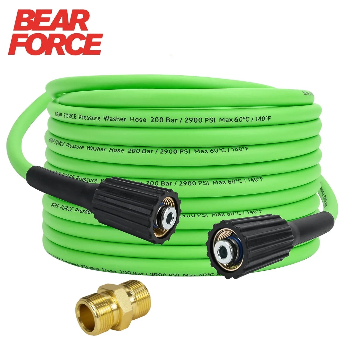 50ft Super Flexible Pressure Washer Hose 2900 PSI Kink Resistant - 1/4" M22 - SHINE SHOP