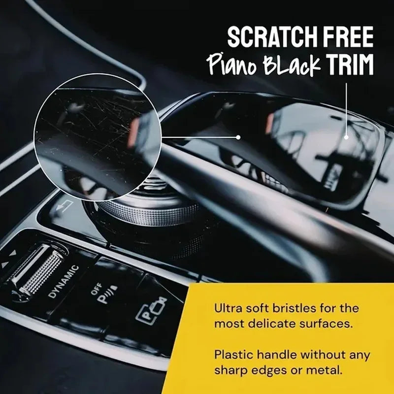 3PC Auto Detail Cleaning Brush Set - Boar Hair Bristle