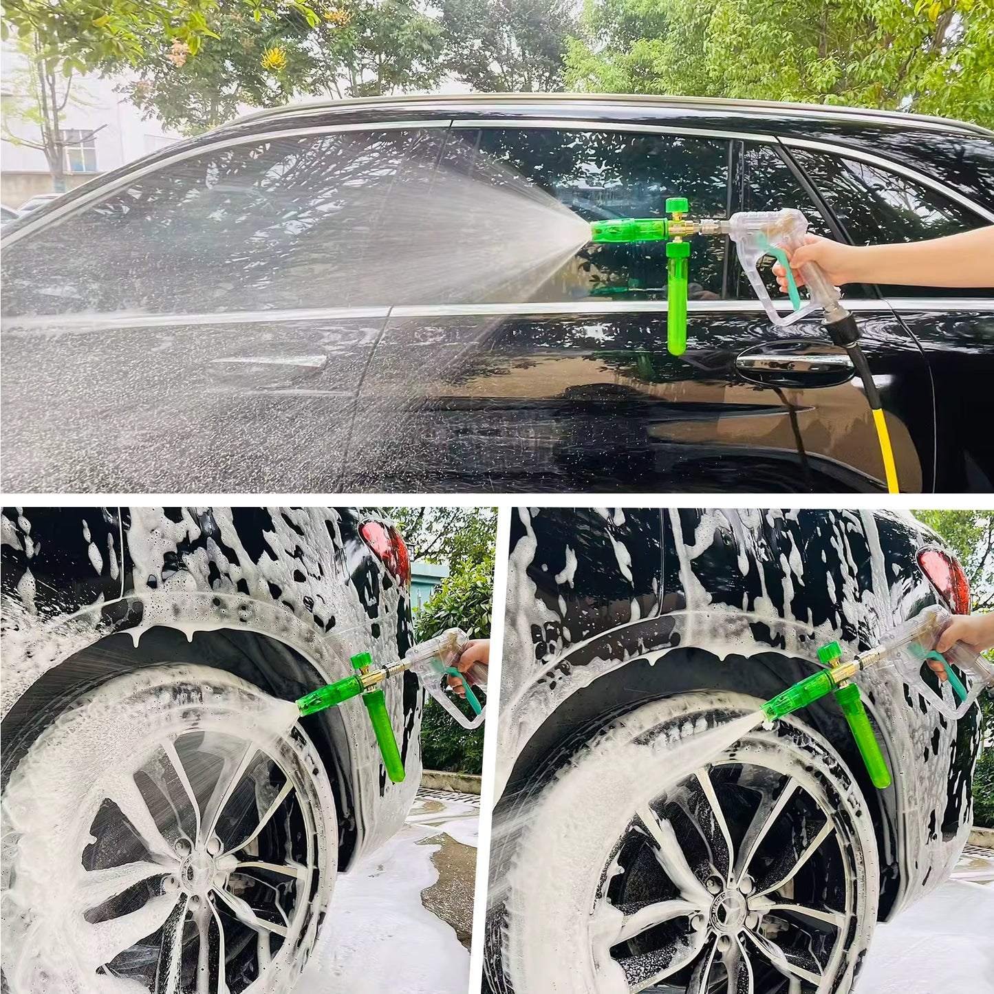 Green BEAR FORCE™ Adjustable Mini Foam Cannon | No-Dilution Foamer for Pressure Washers