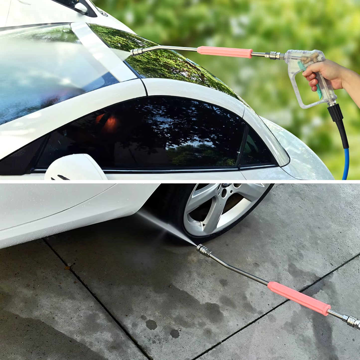 Stainless Steel Car Wash Pressure Washer Extension Wand with 1/4” Quick Plug ShineShop.xyz.