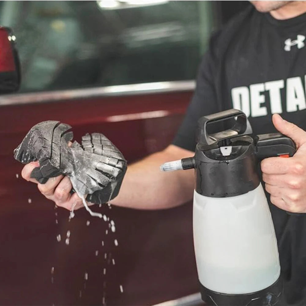 Safe Non-Marring Rinse-Less Grid Cut Sponge - Black