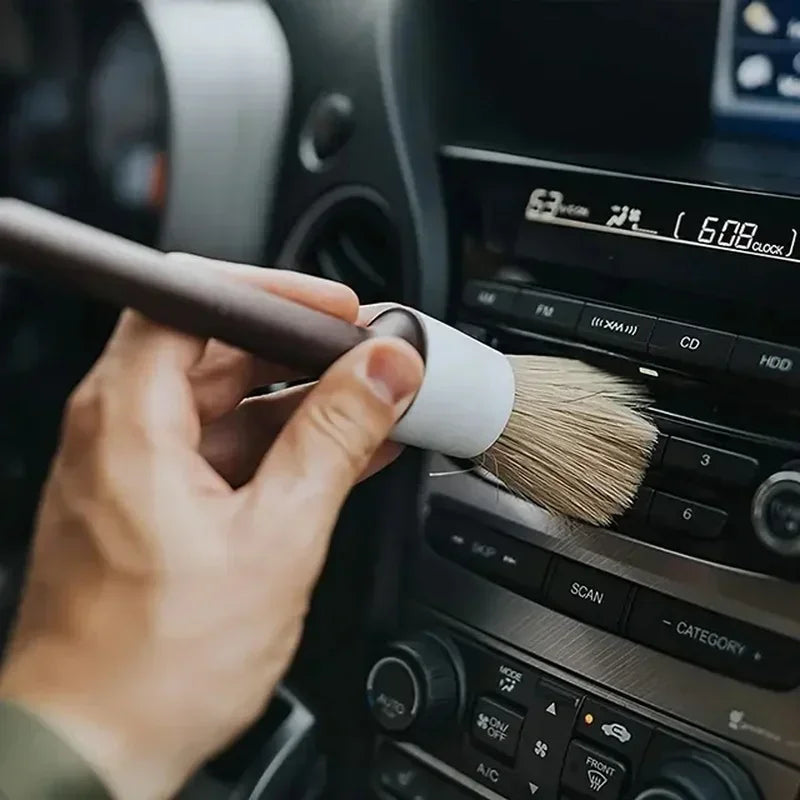 3PC Auto Detail Cleaning Brush Set - Boar Hair Bristle