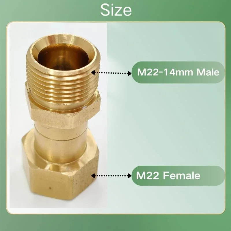 Pressure Washer Swivel Fitting Connector Joint, M22 14mm & 15mm Thread