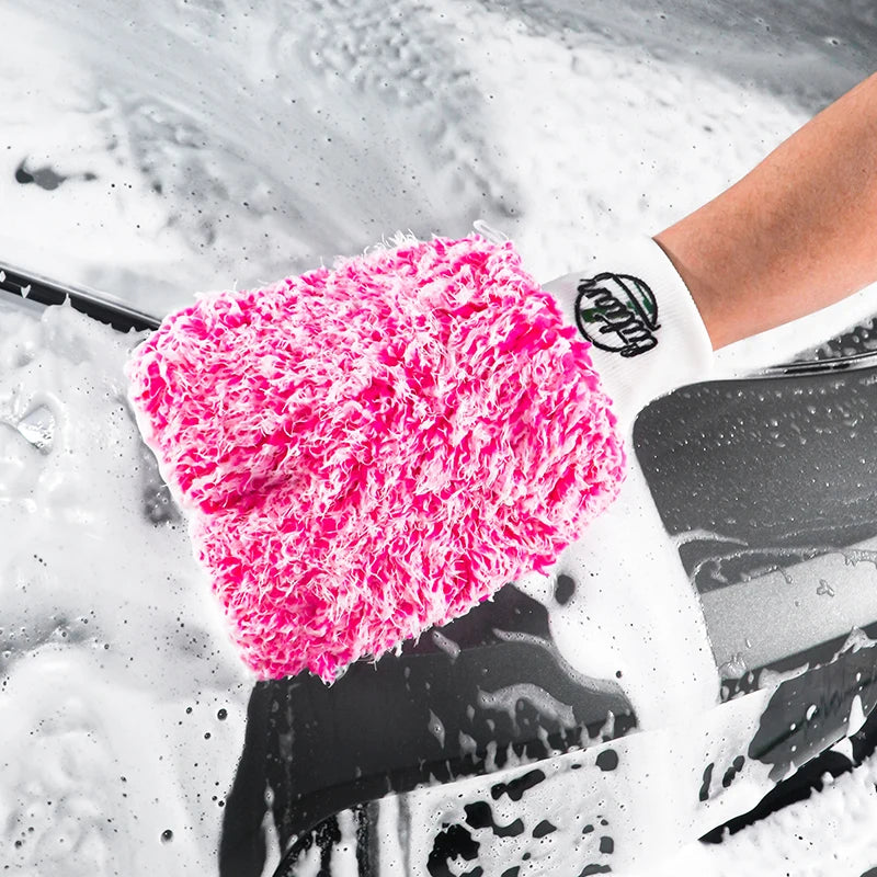 Pink Composite Microfiber Car Wash Glove