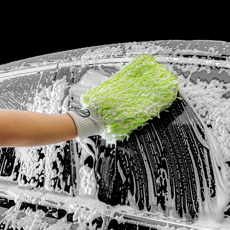 Green Composite Microfiber Car Wash Glove