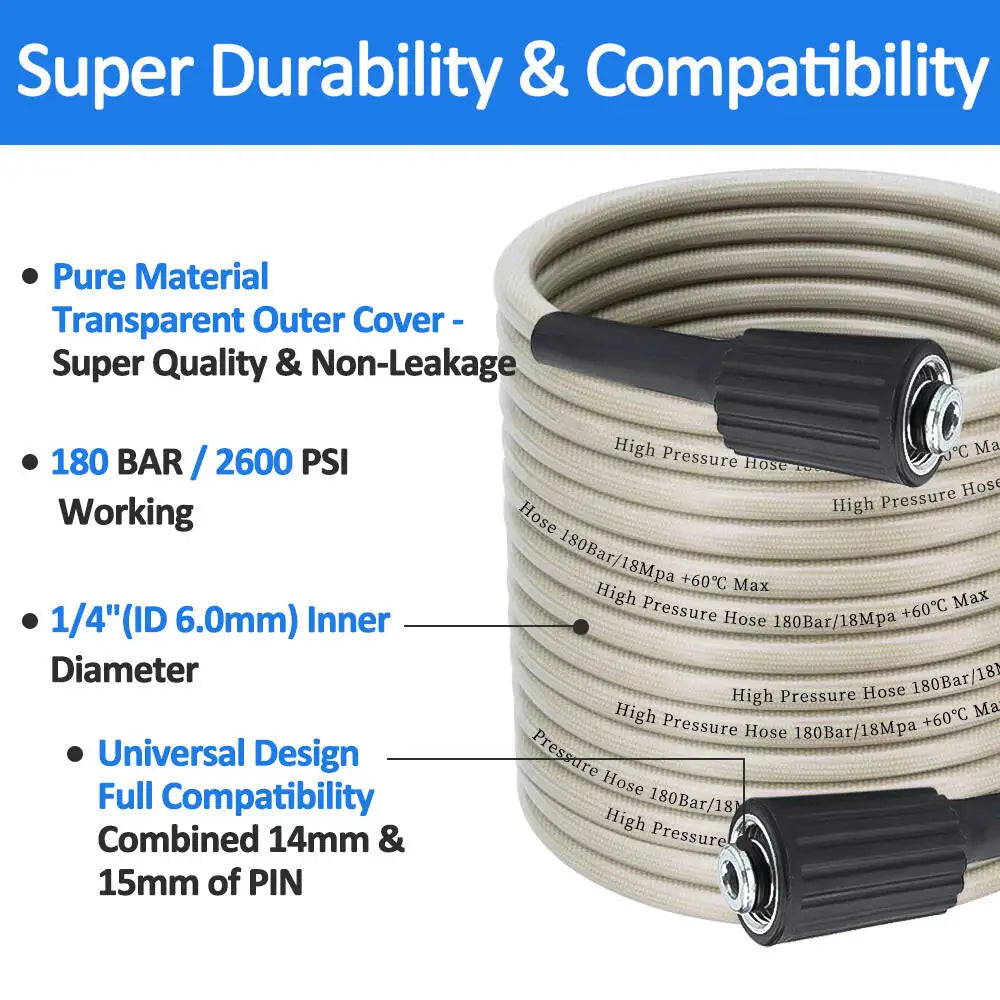 32ft Pressure Washer Hose Extension M22 pin 14/15mm