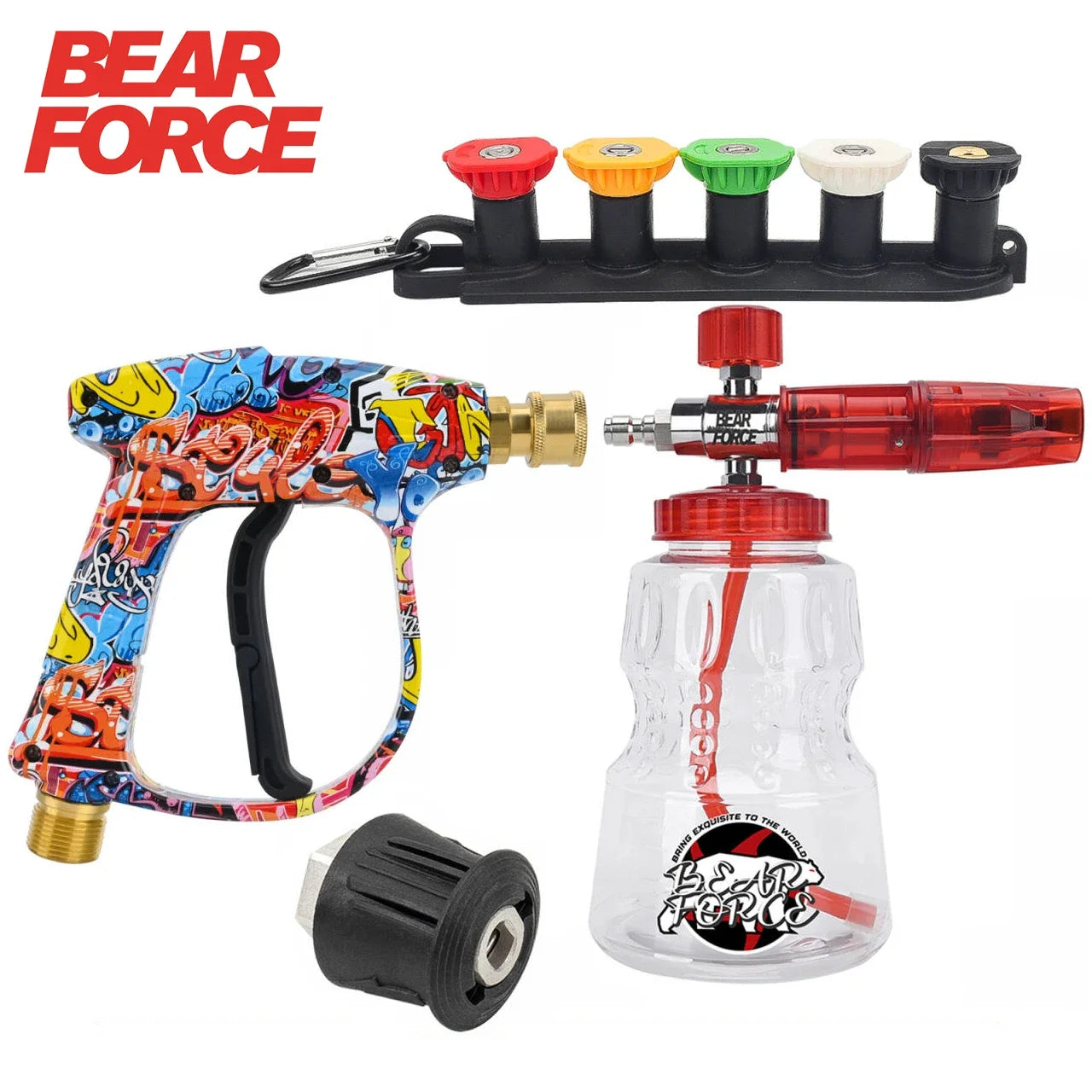 Red Foam Cannon + Graffiti Stubby Sprayer Pistol Combo