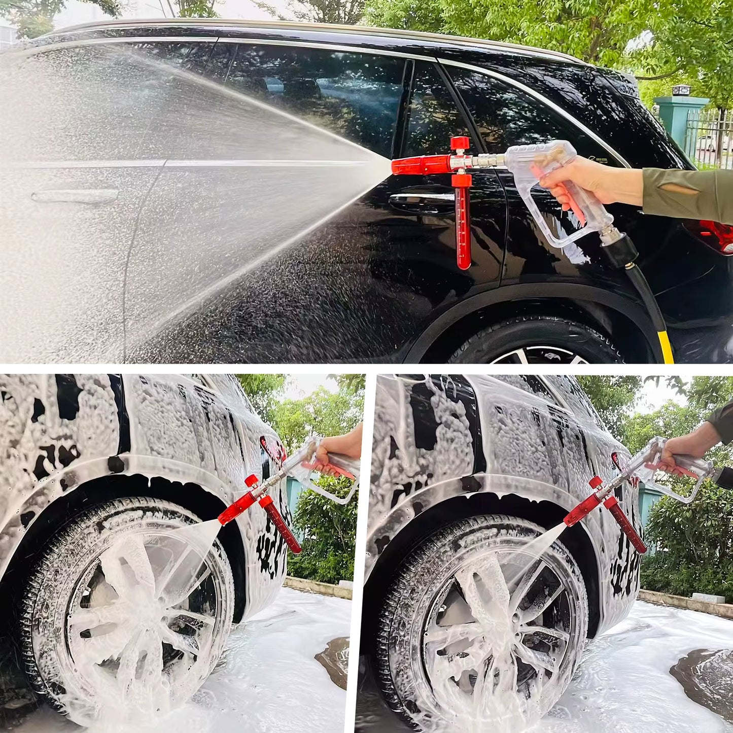 Red BEAR FORCE™ Adjustable Mini Foam Cannon | No-Dilution Foamer for Pressure Washers