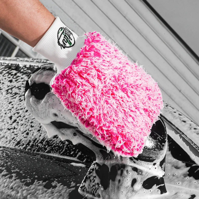 Pink Composite Microfiber Car Wash Glove