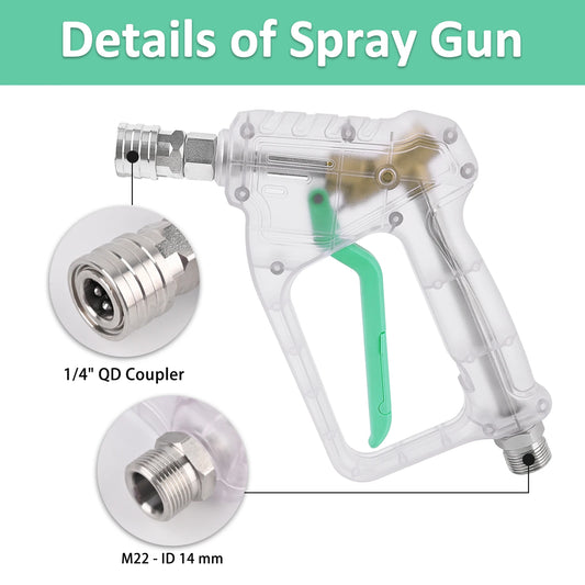 ALL-CLEAR Foam Cannon and Stubby Pistol Sprayer Combo by BearForce for Karcher Nilfisk Parkside Bosch Quick Connector Nozzles