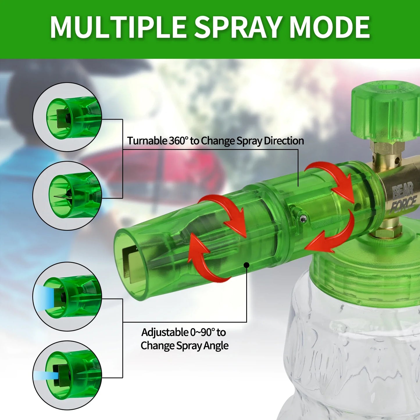 Green Foam Cannon + Graffiti Stubby Sprayer Pistol Combo