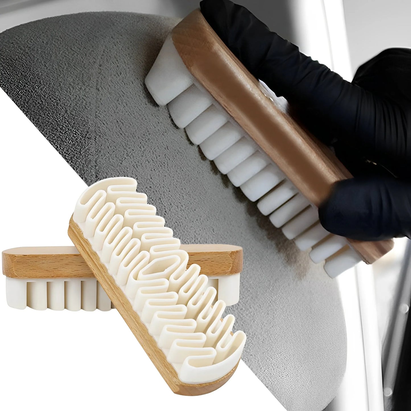 Alcantara Suede Brush - Gentle Deerskin Nubuck Plush Care for Detailing Car Upholstery