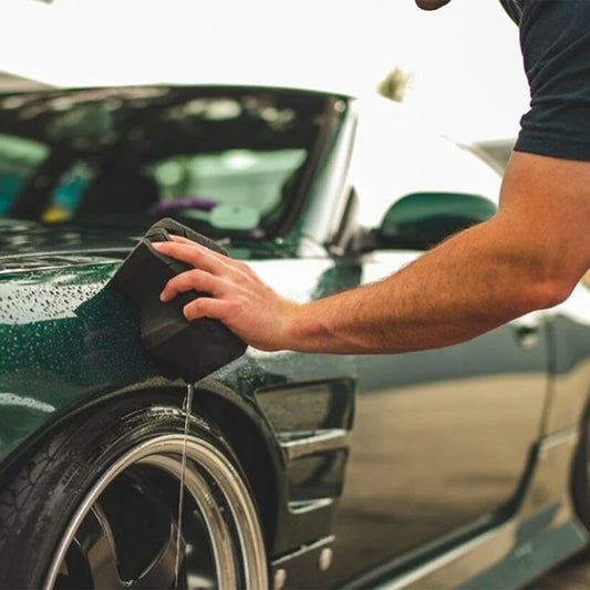 Safe Non-Marring Rinse-Less Grid Cut Sponge - Black