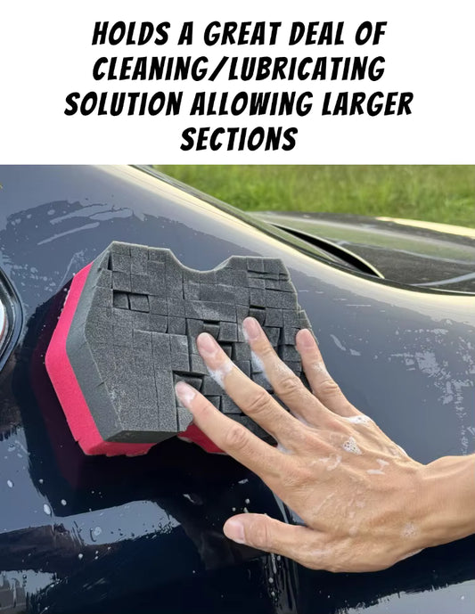 Big Grid 2.0 Double Side Cross-Cut Sponge - Better Grip and Access Tight Spaces for Rinse-less Car Wash