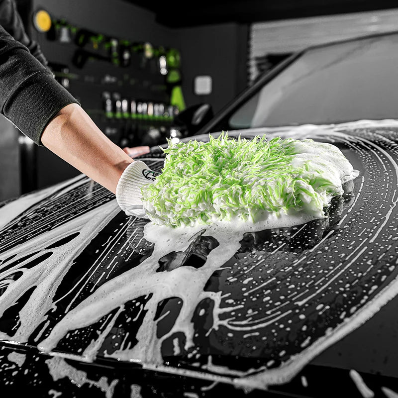 Green Composite Microfiber Car Wash Glove