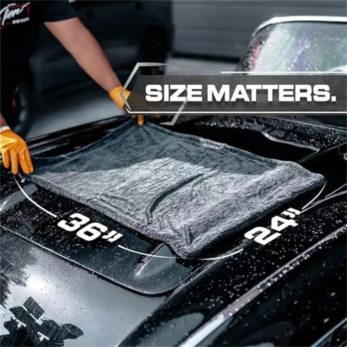 XL 3ft. Premium 1300GSM Drying Towel - Twist-Loop Braid Super Absorbent