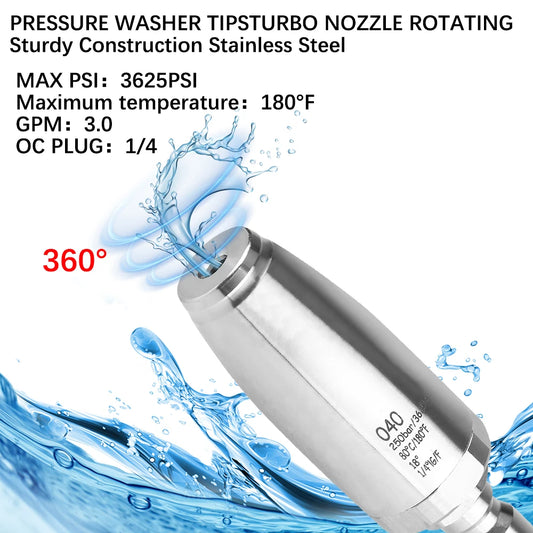 Turbo Nozzle Rotating Washer Spray Tip