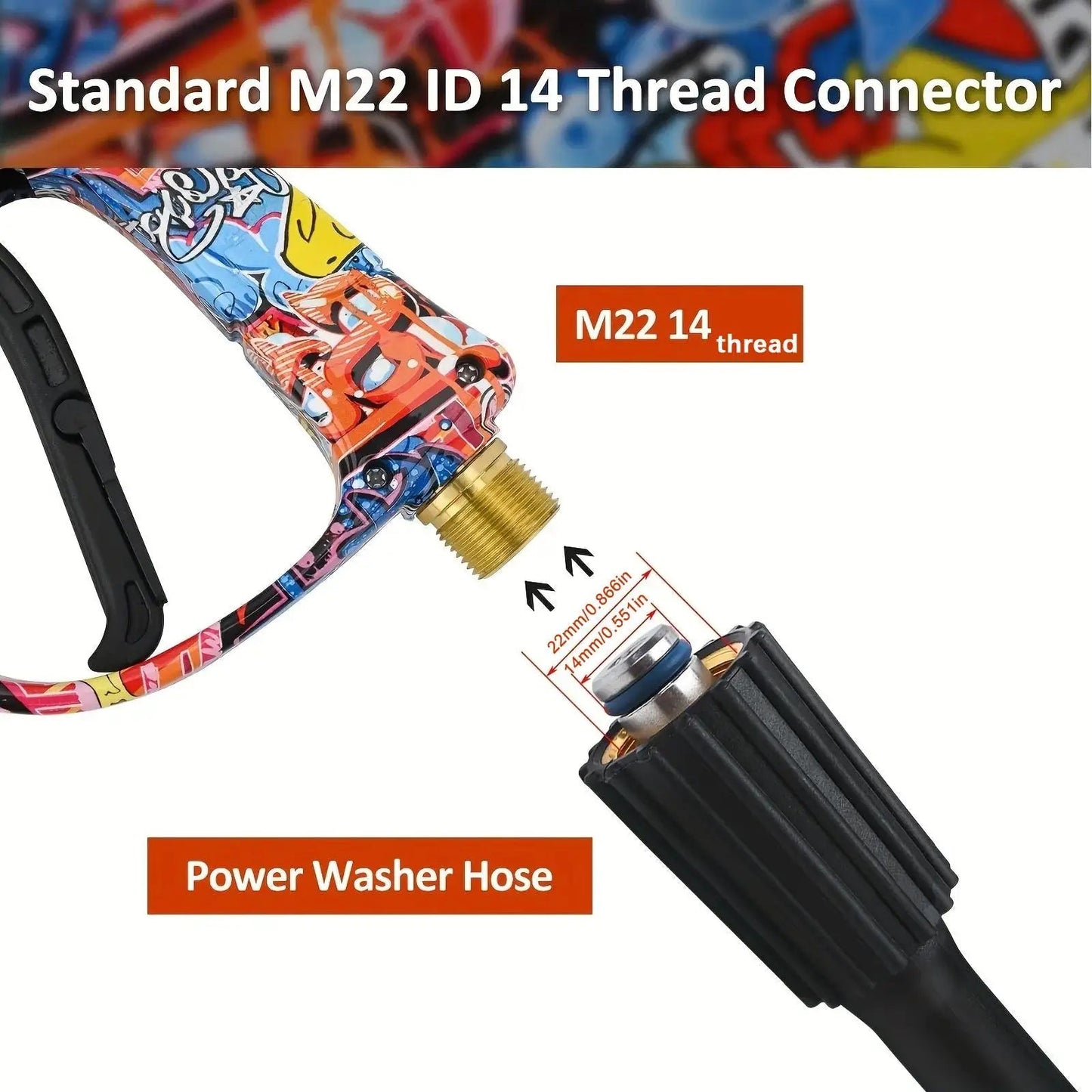 K series- 4350PSI High Pressure Water Lance Set with Graffiti Design - 1L Foam Cannon & 1/4" Quick Connect - for Karcher ShineShop.xyz.