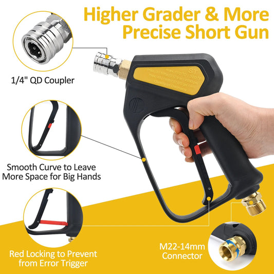 Pro Shorty 360° Swivel Pressure Washer Spray Lance & Foam Cannon Kit | M22-14mm Inlet ShineShop.xyz.