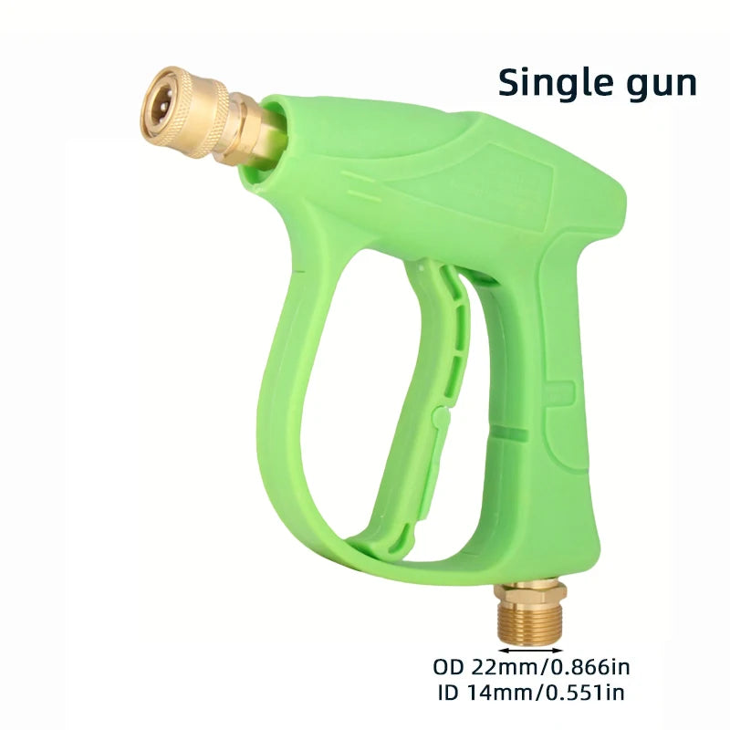 Green 1/4" Quick Connect Pressure Washer Gun - M22-14 Thread with Nozzles