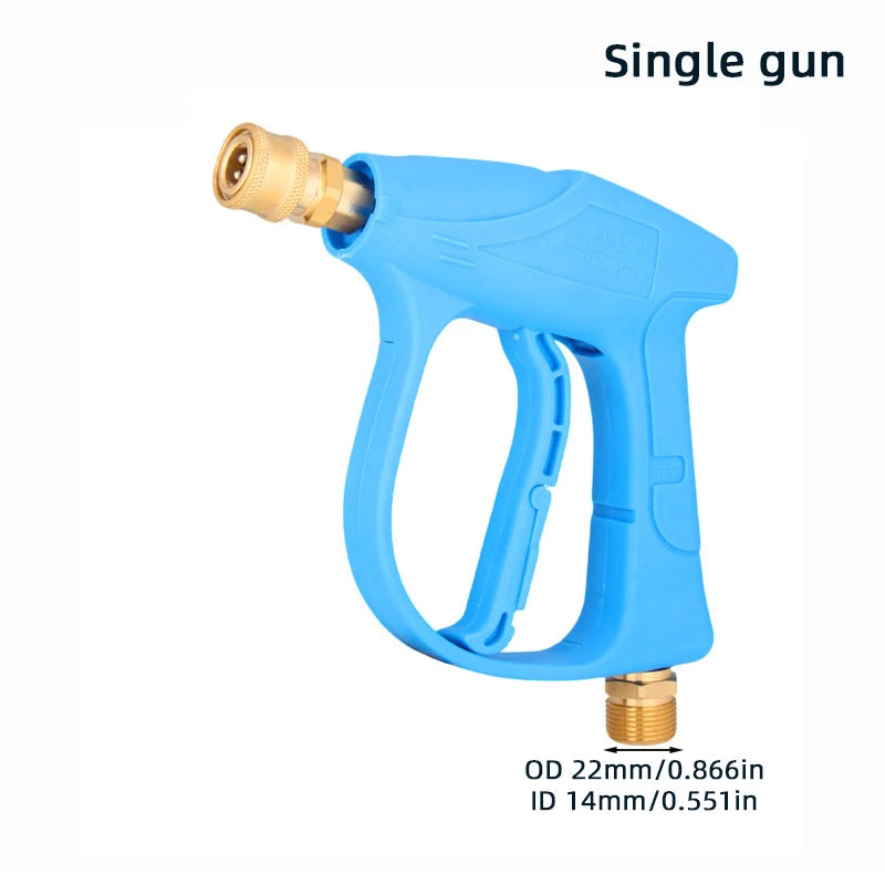 Blue 1/4" Quick Connect Pressure Washer Gun - M22-14 Thread with Nozzles