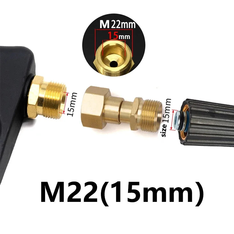 Pressure Washer Swivel Fitting Connector Joint, M22 14mm & 15mm Thread
