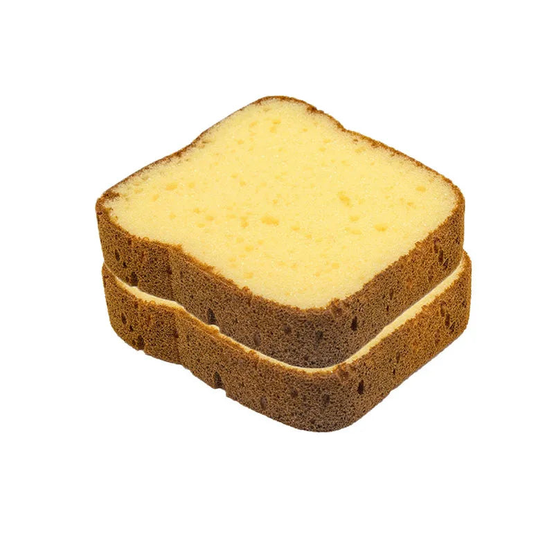 2pcs Cute Bread Shaped Kitchen Sponge Set - Toast Dishwashing Scrub Pads