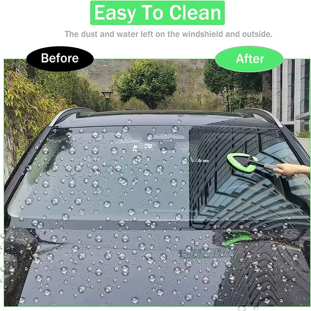 Telescopic Car Windshield Cleaning Brush - Microfiber Window Glass Cleaner Wand
