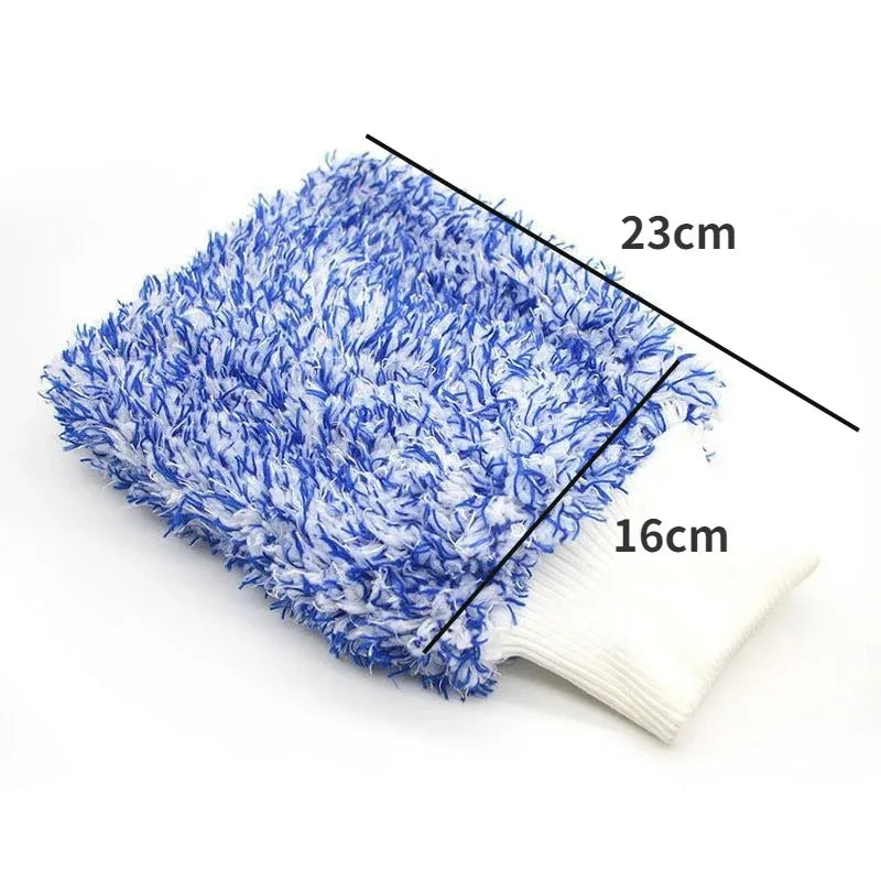 Microfiber Car Wash Gloves Soft - High Density Scratch Free
