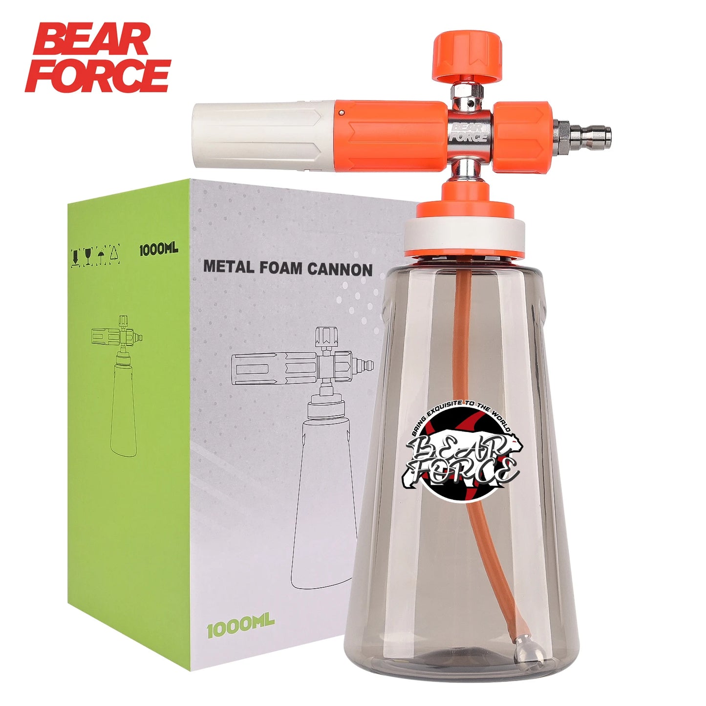 Orange Upgraded Pressure Washer Foam Cannon - 1/4” Quick Connect