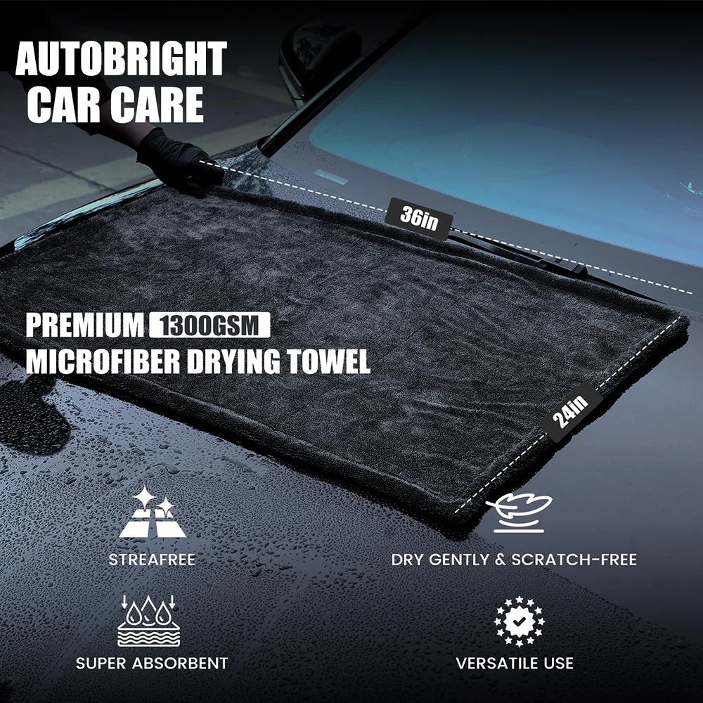 1300gsm Microfiber Drying Blanket AUTOBRIGHT Twist-Loop Edgeless Towel ShineShop.xyz.