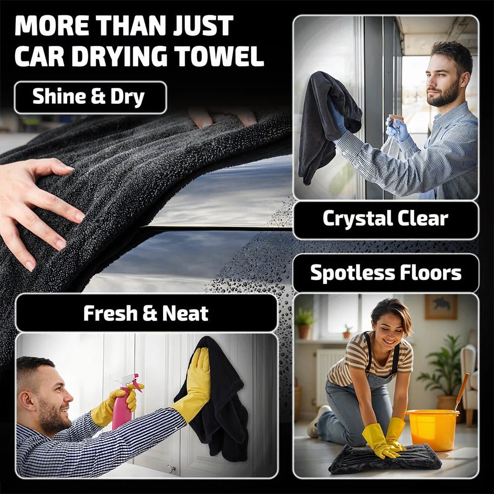 1300gsm Microfiber Drying Blanket AUTOBRIGHT Twist-Loop Edgeless Towel ShineShop.xyz.