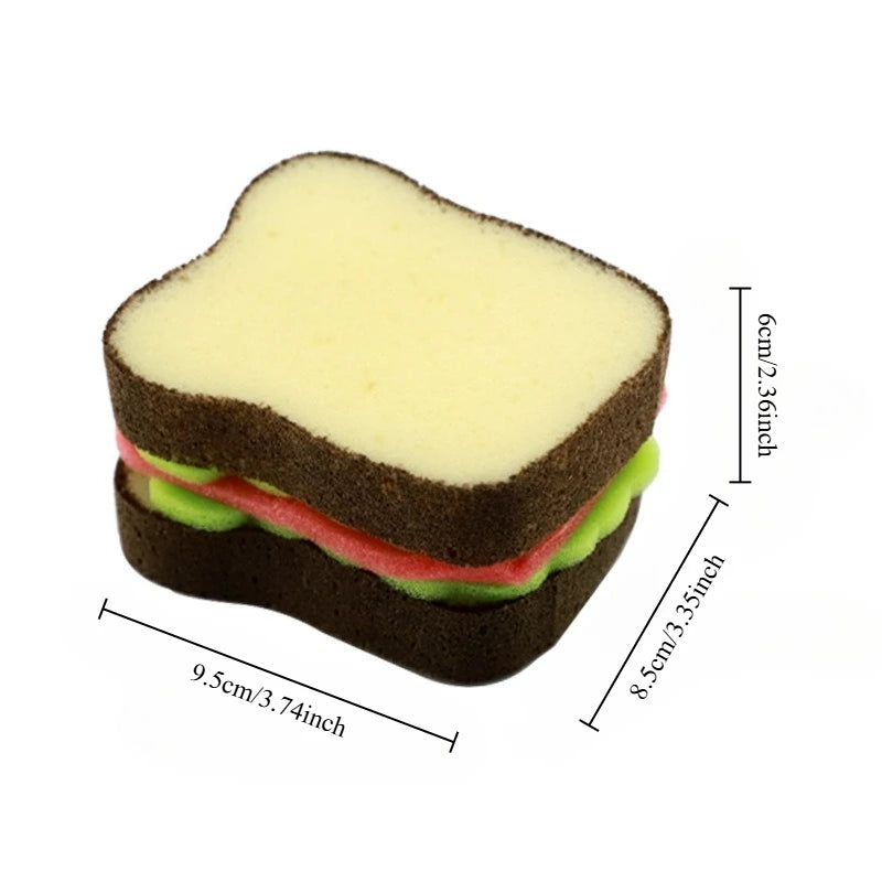 Cute BLT Sandwich Shaped Sponges Washable Scrubber Kitchen Cleaning Sponge