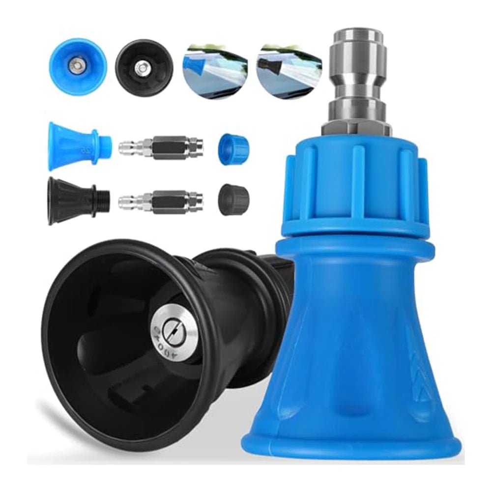 2pc. Soft Touch Rubberized Stainless Steel Pressure Washer Nozzle Spray Set ShineShop.xyz.