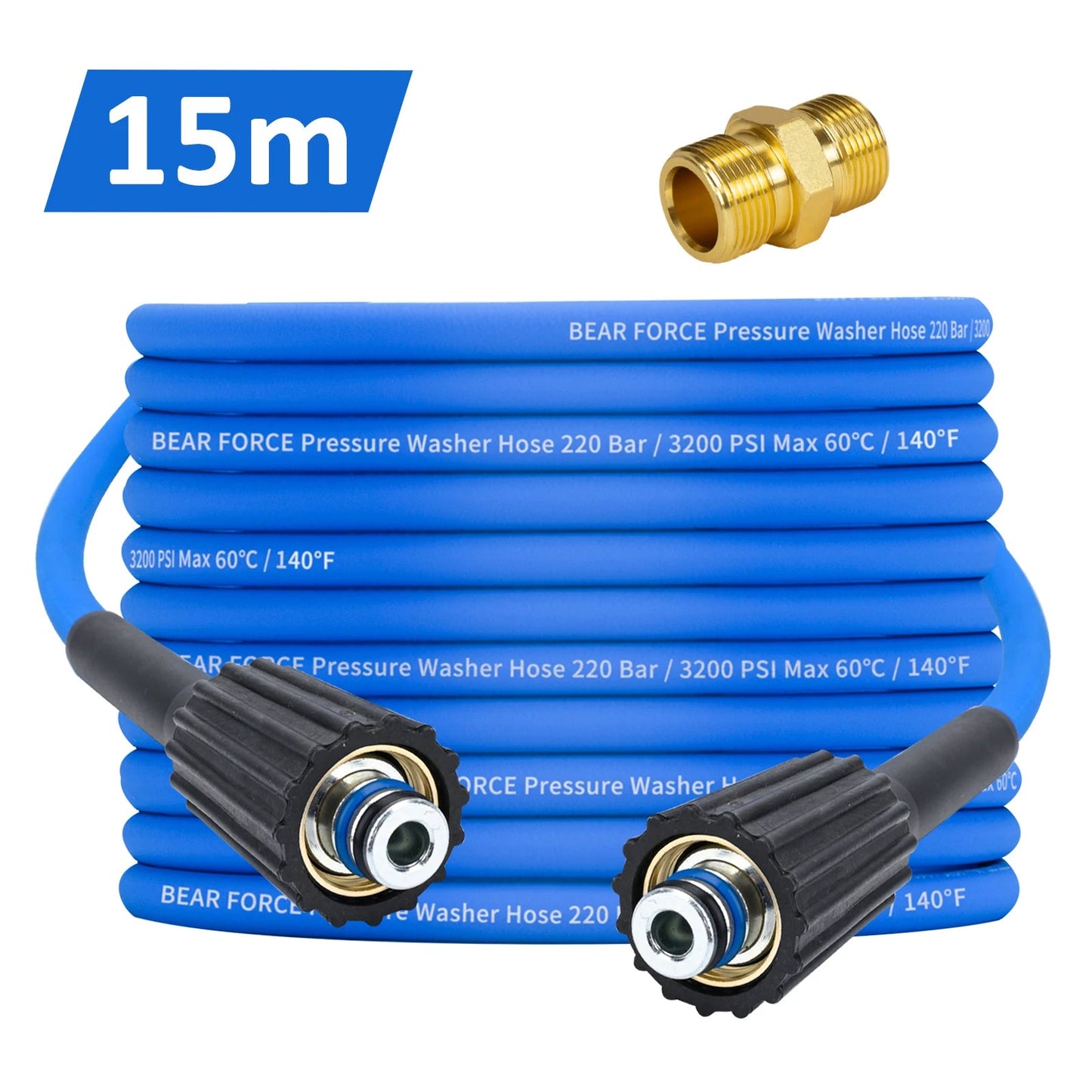 3200Psi Super Flexible Blue 50ft Pressure Washer Hose Kink Resistant M22 ShineShop.xyz.