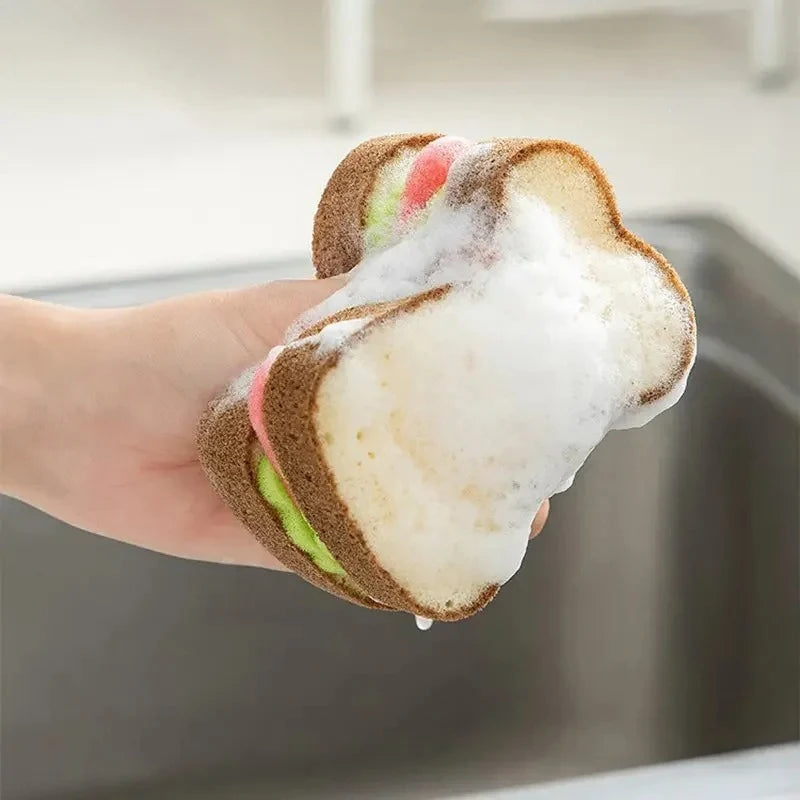 Cute BLT Sandwich Shaped Sponges Washable Scrubber Kitchen Cleaning Sponge