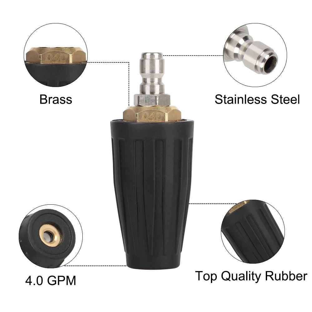 4000PSI Turbo Nozzle - 1/4" Adapter Quick Connect Rotating High-Pressure Washer ShineShop.xyz.