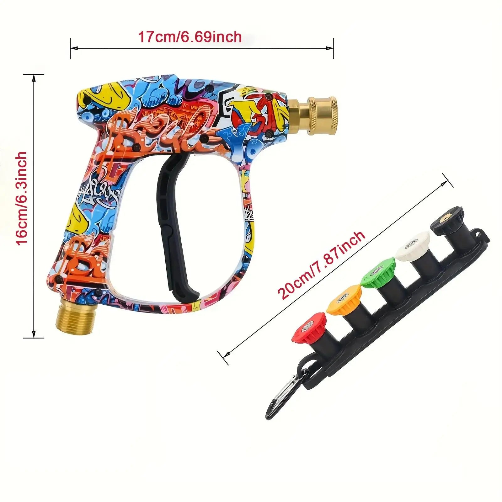 4350PSI High Pressure Water Lance with Graffiti Design - 1L Foam Cannon & 1/4" Quick Connect - for Karcher K Series - SHINE SHOP