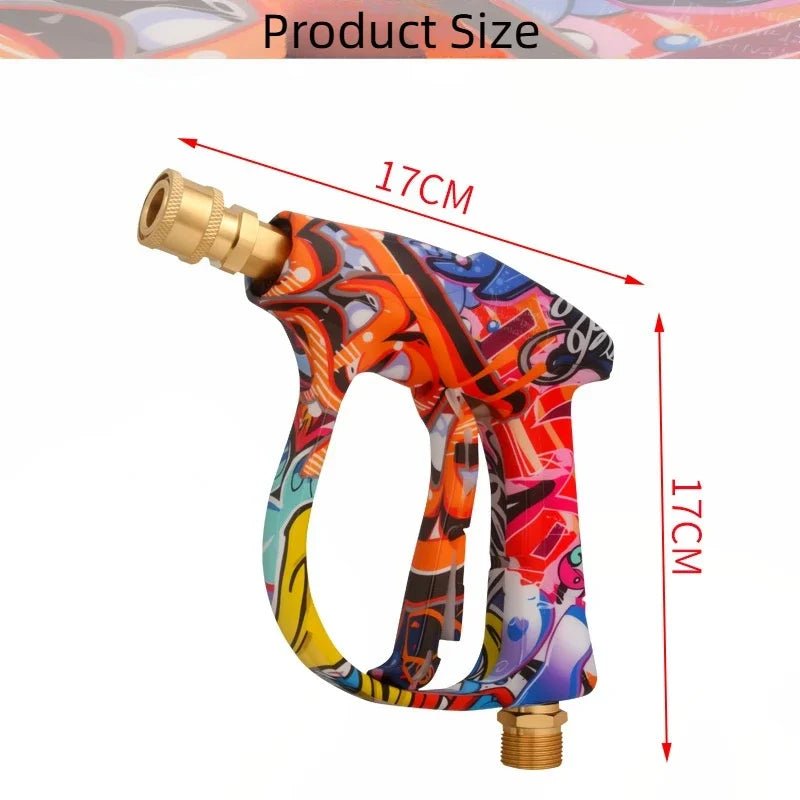 4350PSI High-Pressure Water Spray Gun, Graffiti Design, 1L Foam Cannon Combo, 1/4" Quick Nozzle Set with Rubber Base ShineShop.xyz.