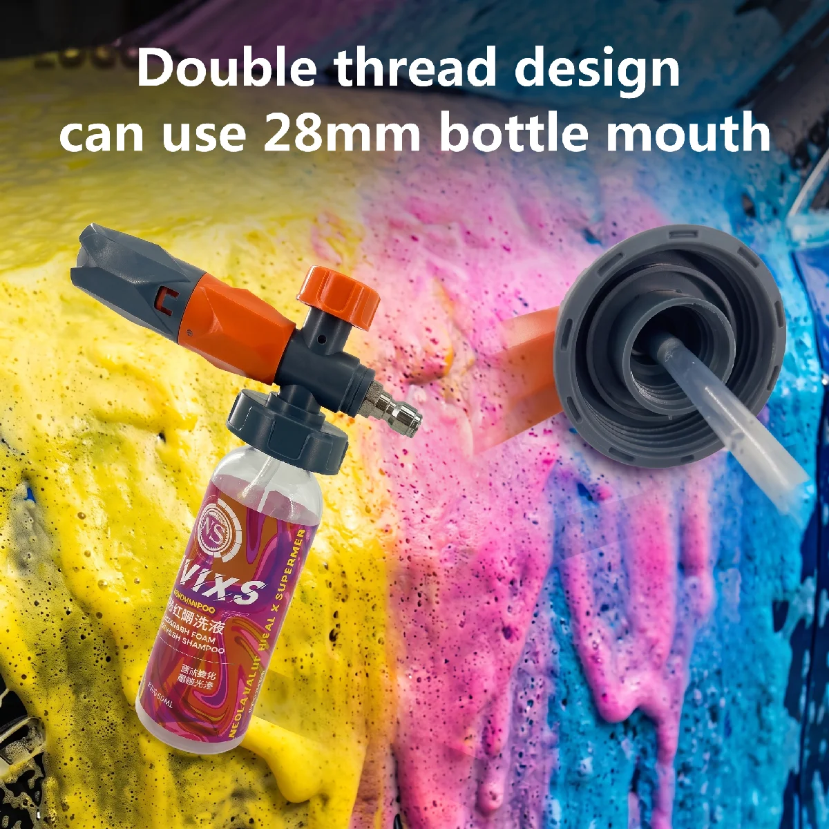 Double Threaded Pressure Washer Foam Cannon with 1/4” Quick Connector