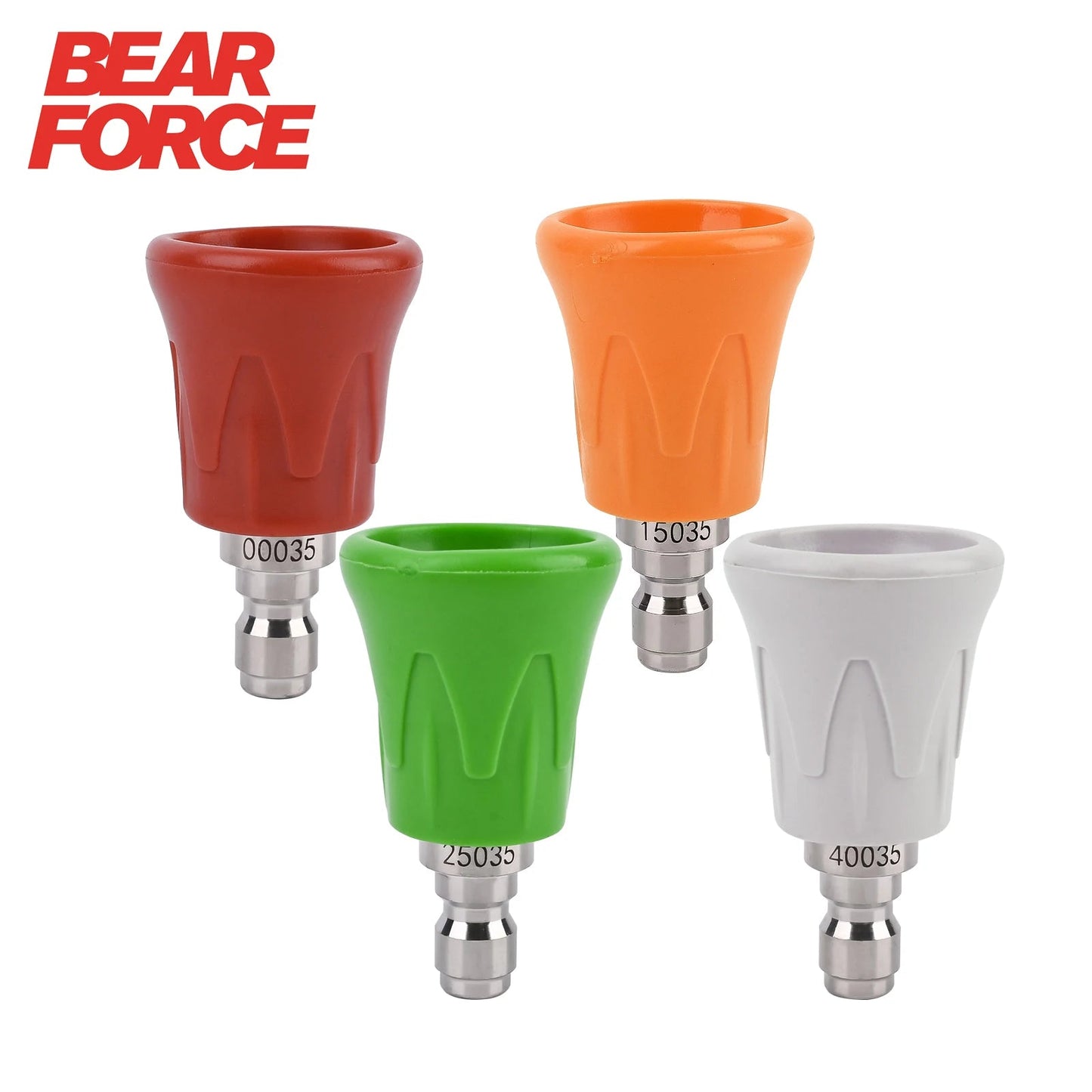 4pc Soft Rubberized Pressure Washer Nozzle Tips Set - Upgraded Rubber Protective Cover - 1/4" Quick Connect ShineShop.xyz.