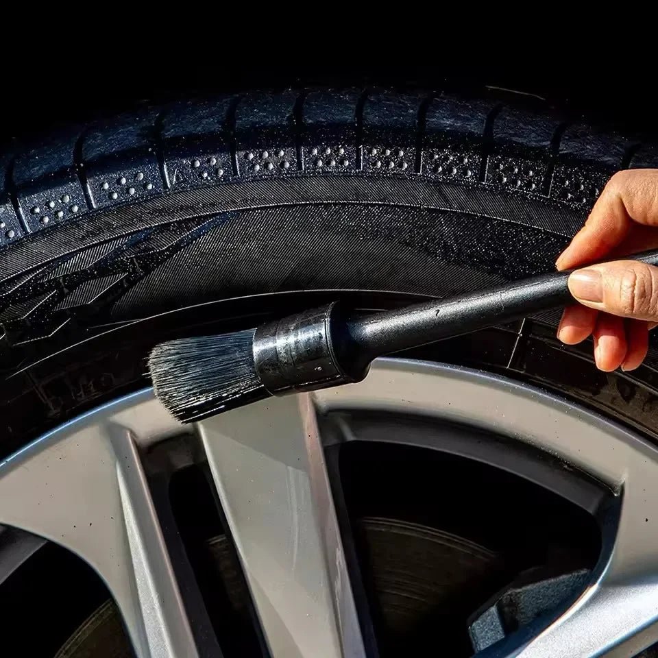 5 Pack All Black Cleaning Detailing Brush Set ShineShop.xyz.