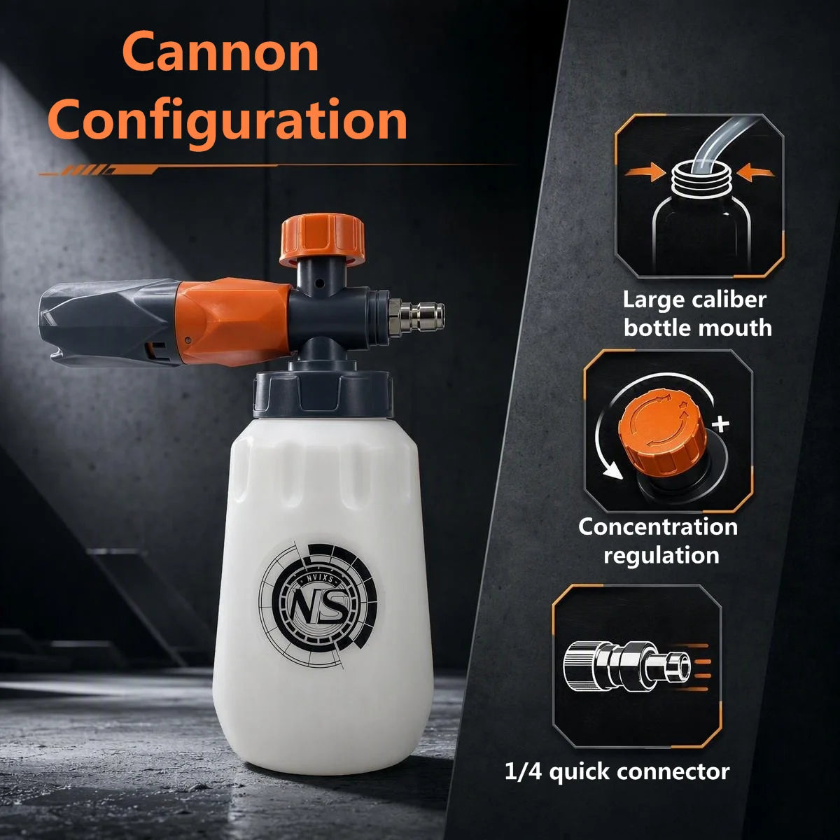 Double Threaded Pressure Washer Foam Cannon with 1/4” Quick Connector