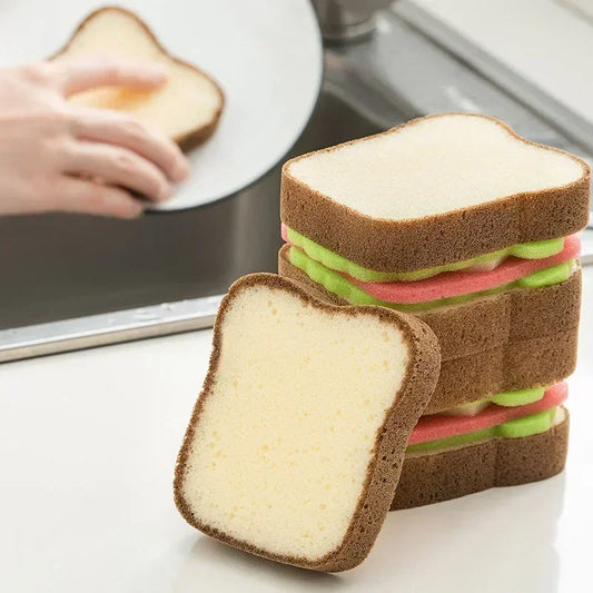 Cute BLT Sandwich Shaped Sponges Washable Scrubber Kitchen Cleaning Sponge