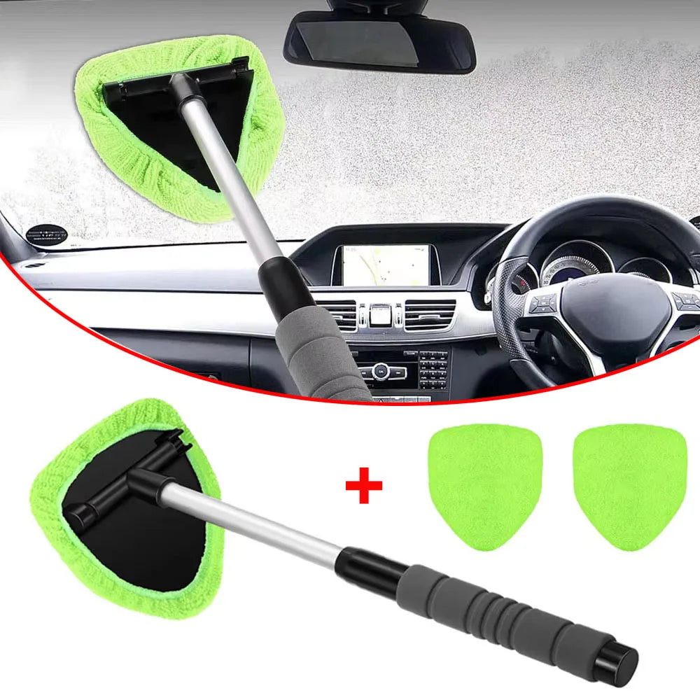 Telescopic Car Windshield Cleaning Brush - Microfiber Window Glass Cleaner Wand