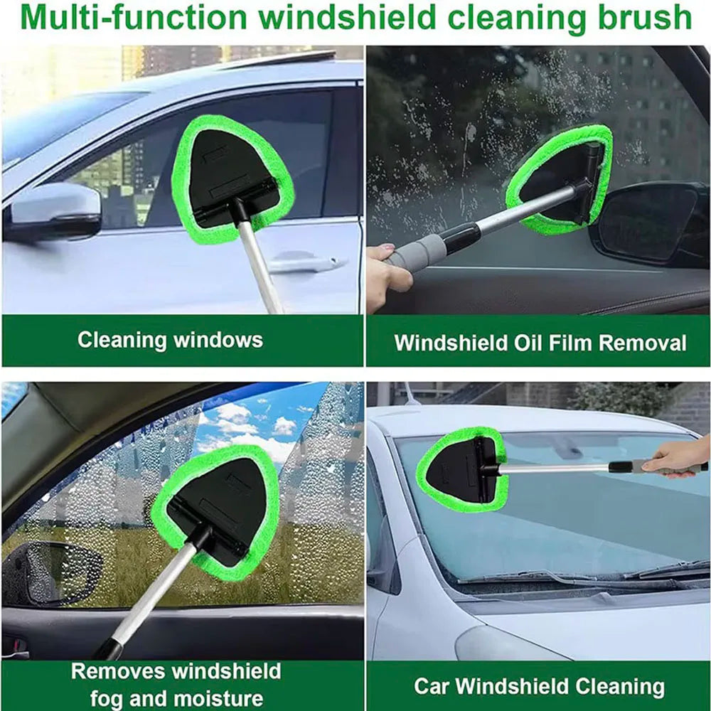 Telescopic Car Windshield Cleaning Brush - Microfiber Window Glass Cleaner Wand