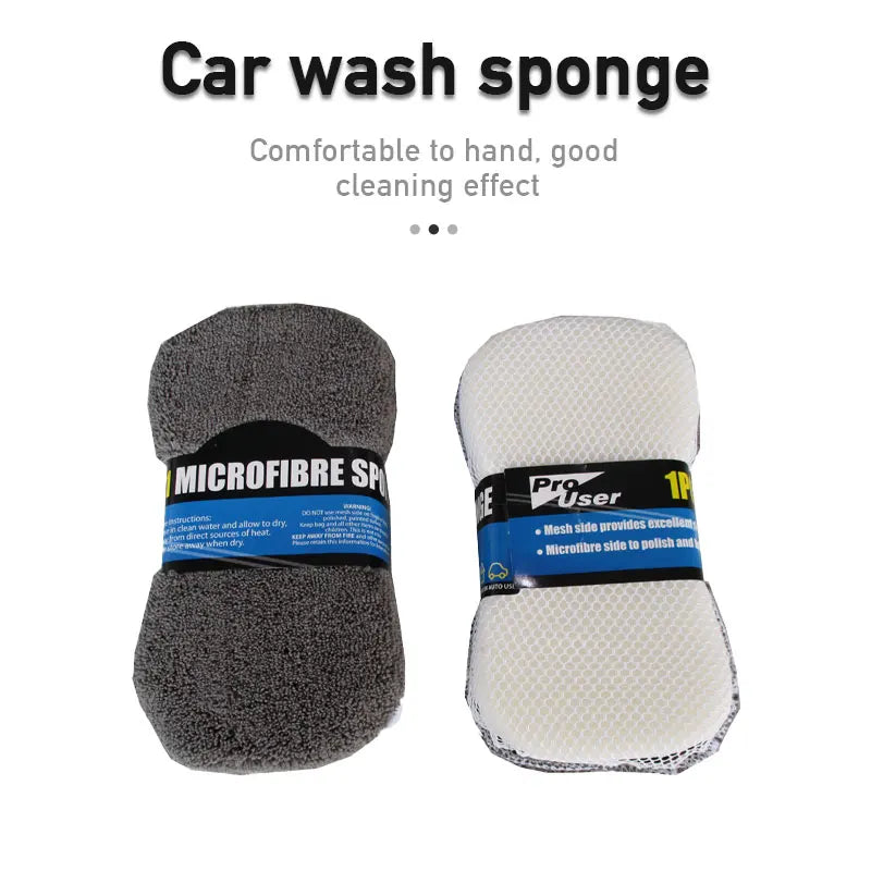 9-Piece Microfiber Car Wash Media Kit - Car Detailing Tools Set with Tire Brush, Wash Sponge, Microfiber Mitt
