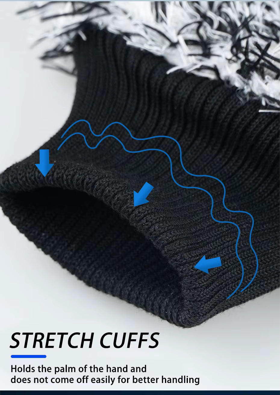 Ultra Soft Plush Microfiber Car Wash Mitt - Black Wristband ShineShop.xyz.